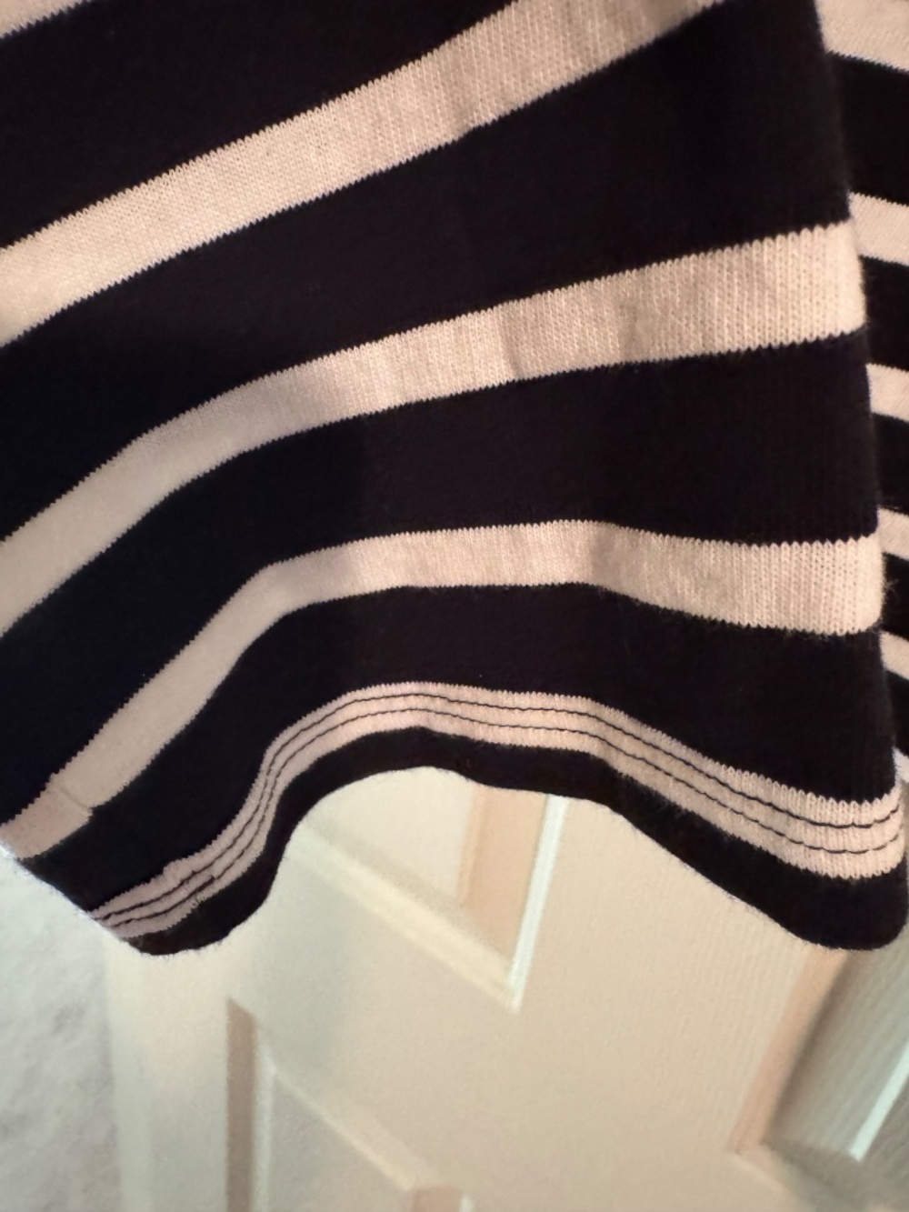 J Crew Black and White Cropped Boatneck Long Sleeve Shirt-XL-NWOT - Picture 6 of 6